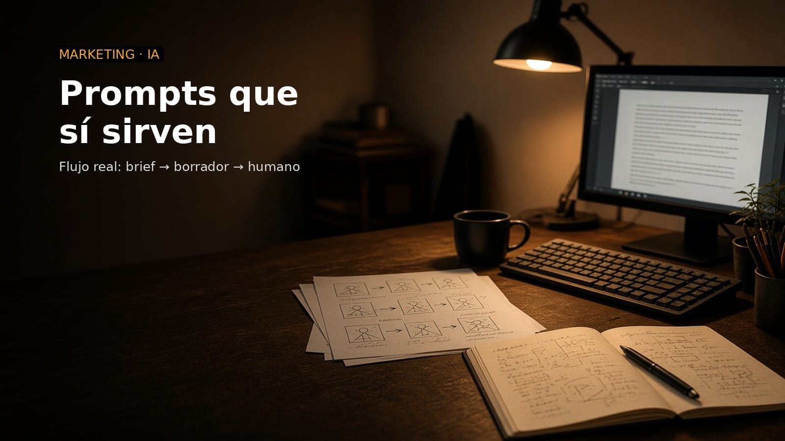 Miniatura de IA generativa para marketing de contenidos: prompts y flujos de trabajo reales