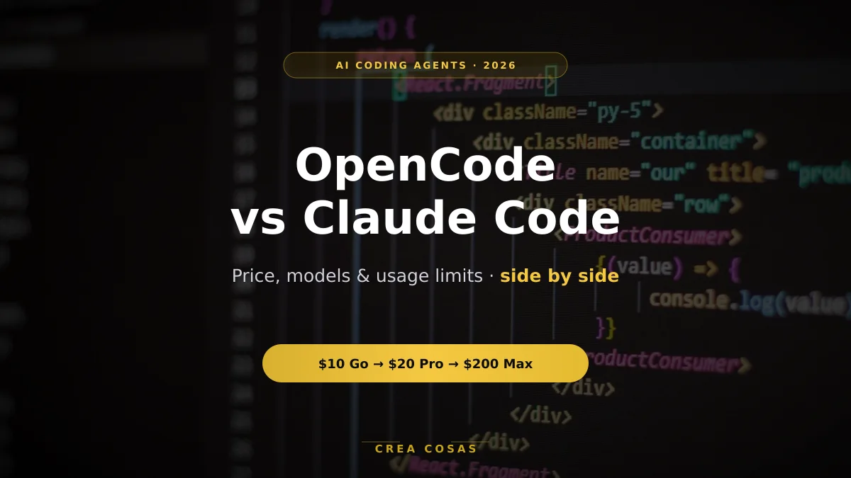 Featured image for OpenCode vs Claude Code: Price, Models and Limits in 2026